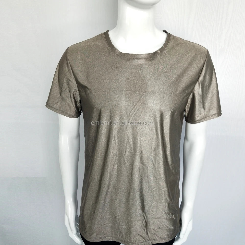 RFID SHIELDING Radiation Shield T Shirt Silver Fiber EMF Radiation Protection Suit