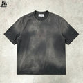 Custom Heavyweight Streetwear Boxy Cropped t Shirt 100% Cotton Screen Dtg Printing Tshirt Mens Acid Wash Graphic Box T-shirt