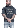 Wholesale Men's Formal 250GSM DTG Knitted Grey Acid Wash T-Shirt Regular Fit 100% Cotton Short Boxy Cropped Stone Wash Black MegaBDM