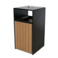 Outdoor Plastic Wood Garbage Receptacle Trash Can Outside Street Park Recycle Waste Bin Public Commercial Dustbin with Ashtray