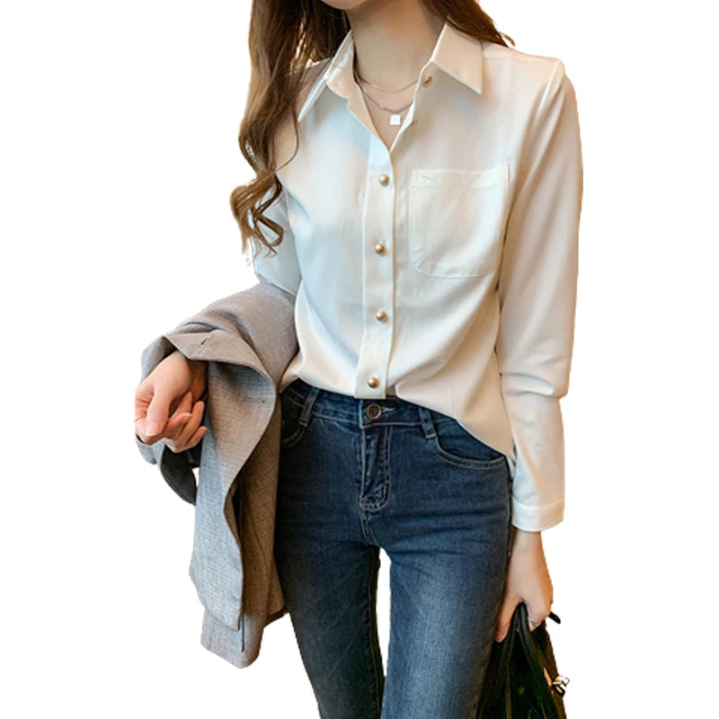 Design Sense Niche Light Ripe Shirt Long Sleeve Style Blouse White Shirt Blouses Polo T-Shirts for Women
