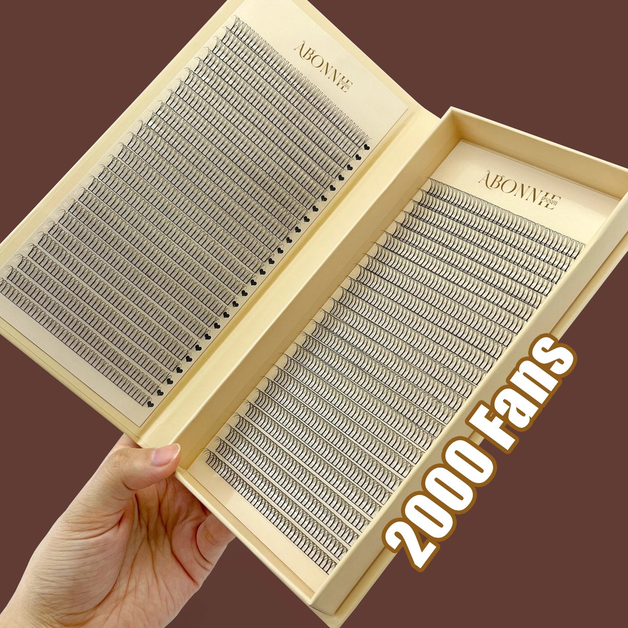Abonnie 3D 5D 6D Pre-Made Eyelash Fans Mink Wholesale Pre Made Lash Fans Trays Narrow Flat Long Short Stem Premade Volume Fans