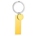 Stainless Steel Personalize Engrave Bar Key Chain Custom Father Husband Boyfriend Gifts Square Round Key Chain