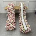 White Silk Flowers Runners Row Floral Artificial Flower Table Runner Wedding Arch Flower for Wedding Decoration MegaBDM