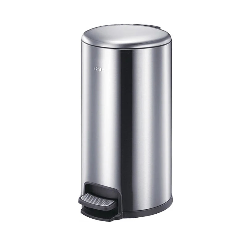 30L Stainless Steel Anti-Fingerprint Shape Standing Waste Bin Slow Close Pedal Trash Can for Kitchen Hotel Restaurant Supplies