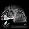 50pcs High Translucent Fan Shaped clear Nail Color Card Board Nail Art Practice Tips Display Color Chart
