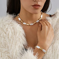 Hot Selling Freshwater Pearl Necklace Dainty Baroque Pearl Beaded Clavicle Necklace 18K Gold Plated Pearl Jewelry for Women Men