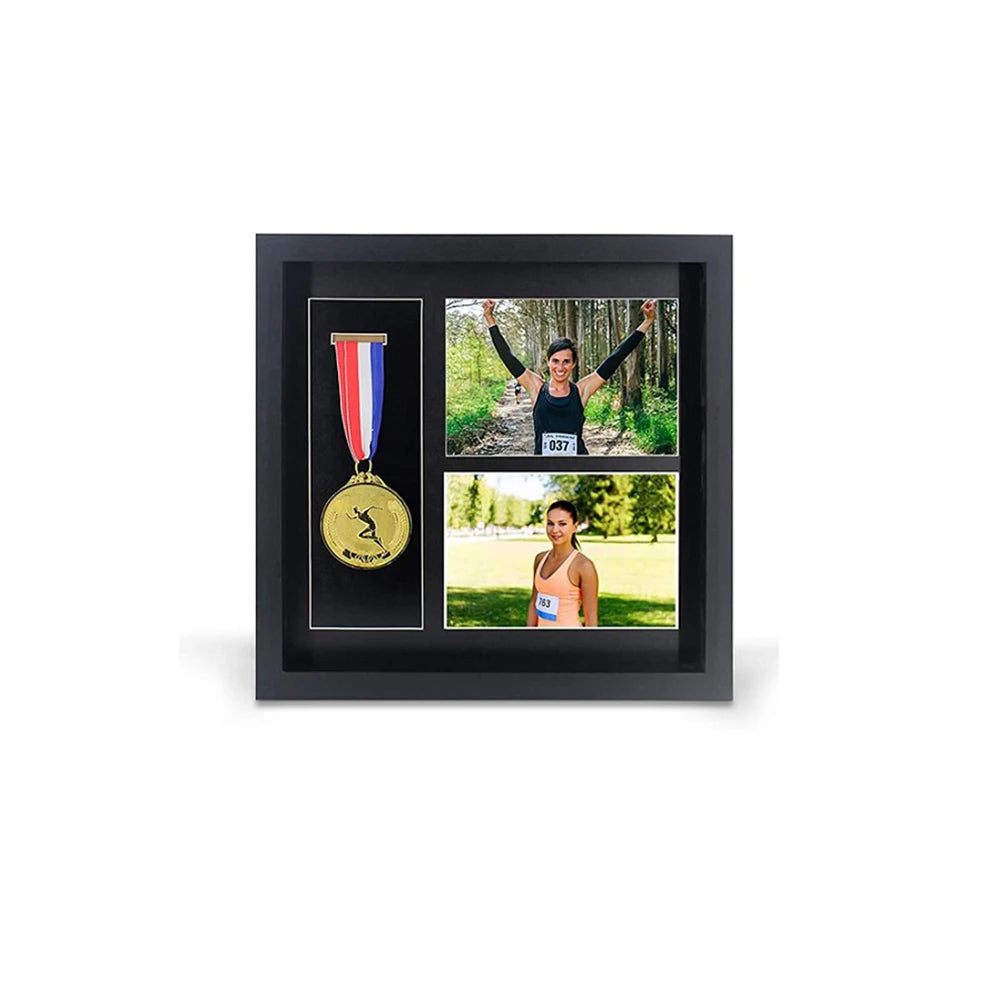 Hot Selling 3 in 1 Multifunctional  Sports Shadow Box Frame Medals Display Frame Case