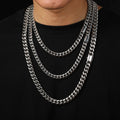 Hip Hop Cuban Curb Link Men Women 8mm 10mm 12mm 14mm  Cuban Link Chain Stainless Steel Chain Necklace Jewelries