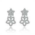 Wholesale Real 925 Sterling Silver Stud Earring Star Shaped Zircon CZ Fashion Earring