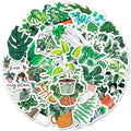 Cartoon Instagram-style Green Plant-Themed Personalized DIY PET Stickers for Luggage Skateboards Cars & More