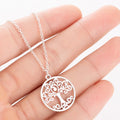 Wholesale Non Tarnish Silver 18K Gold Plated Stainless Steel Women Tree of Life Pendant Necklace Jewelry