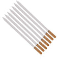 23.5" 60cm Stainless Steel BBQ Skewers Long Handle Flat Large Barbecue Skewer Fork Sticks Kabob Needle Grill BBQ Tools