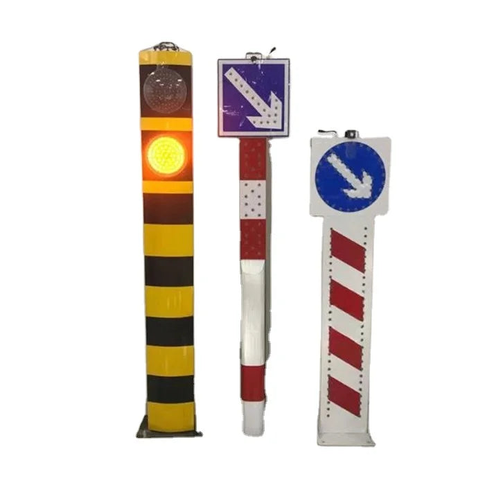 Customizable Solar Powered LED Warning Bollard Solar Bollard Pathway Sign in Gated Apartment