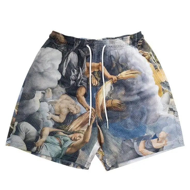 Buker Mesh Short Custom Logo Polyester BreathableAbove the Knee Men 5 Inch Inseam Double Layer Custom Mesh Shorts With Pockets