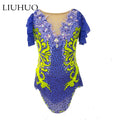 For LIUHUO Custom Blue Artistic Gymnastics Leotard Professional Performance Training Competition for Children Adolescents
