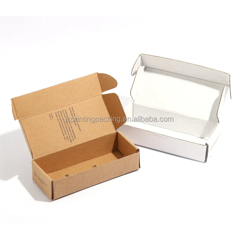 Double Side Printed Small Size Cosmetic Mailer Shipping White Corrugated Cardboard Box with Insert