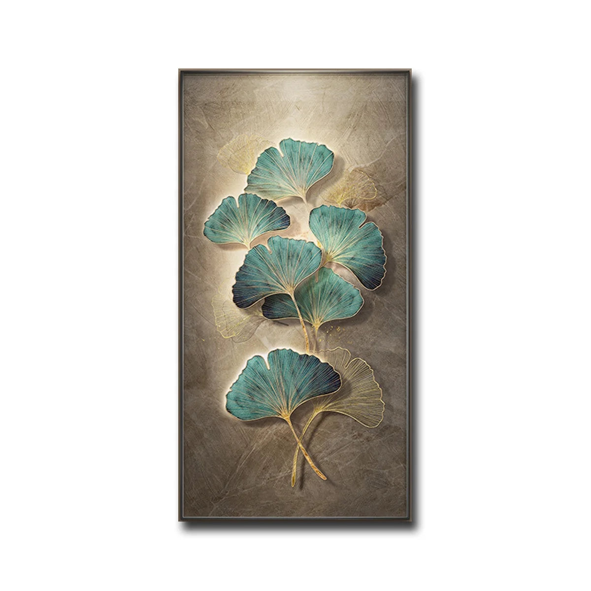 Modern Light Luxury Ginkgo Leaf LED Light Painting for Entryway and Living Room Decoration