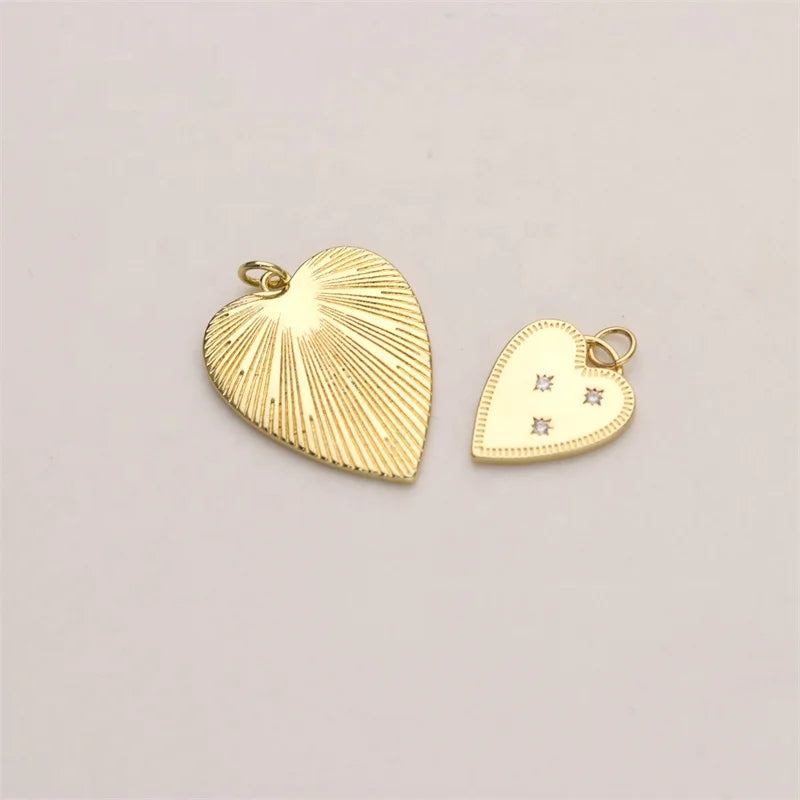 Beauty Heart Shape Plated Cz CharmMicro Insert Cz PendantLovely Style Jewelry Making Component Wholesale