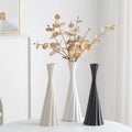 Modern Simple Design White Ceramic Decorative Vase Small-Mouth Tall for Home for Desktop or Entrance Decor with Dried Flowers