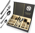 Knife Spoon Fork Set Gold Cutlery 24PCS Stainless Steel Flatware Sets for Gift Weeding Party