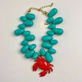 SC Wholesale Statement Ocean Necklace Creative Beaded Chokers Necklace Cute Summer Beach Crab Charm Necklace for Teen Girls