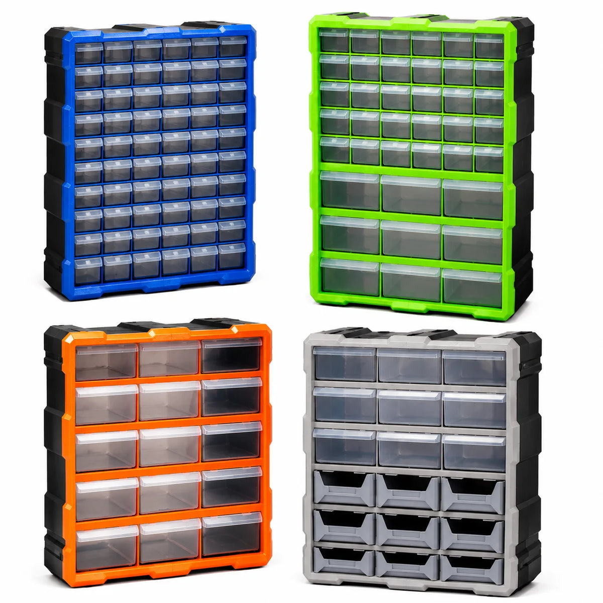 Plastic Waterproof Modern Minimalist Tool Storage Box with 60 Drawers for Parts and Screws
