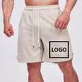 Men's Gym Sports Shorts with Zipper Pockets Drawstring Waist Mesh Jogger Shorts Solid Pattern Loose Fit for Basketball Jogging