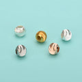 4mm -8mm Fashion 925 Sterling Silver Round Sparkle Watermelon Charm Beads for Jewelry Making Accessories Supplies