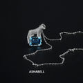 New Arrival Hot Sale S925 Sterling Silver Snow Leopard Inlay Natural Blue Topaz Fashion Pendant Necklace