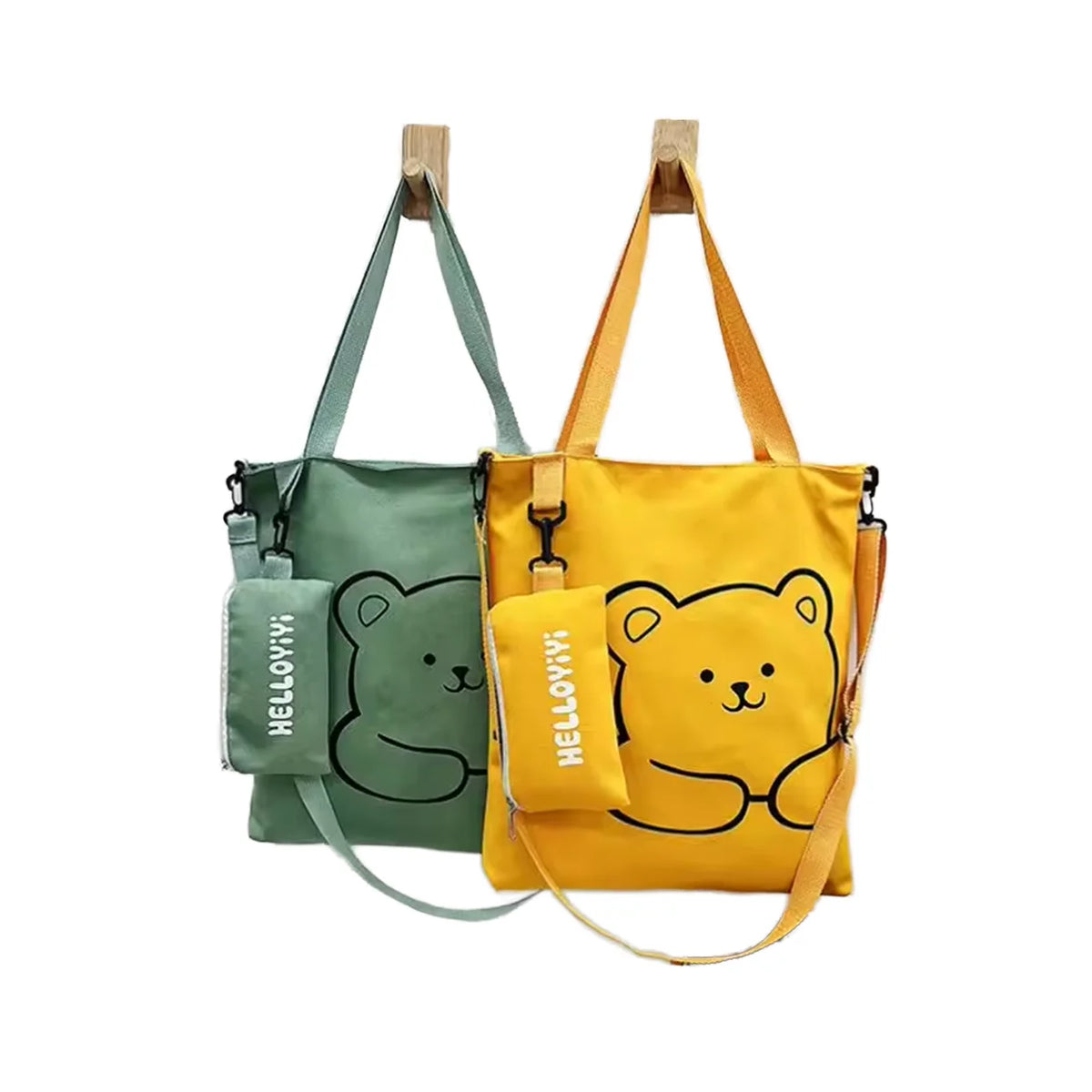 Kawaii Calico School Crossbody Tote Bag Cute Cartoon Tutoring Canvas Shoulder Bag for Teen Girls Preppy College Style MegaBDM