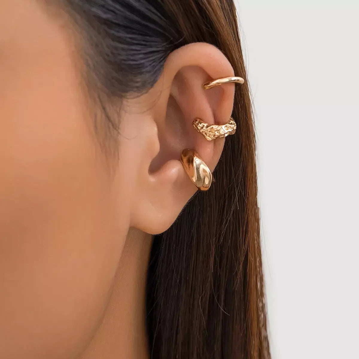 3Pcs/Set Delicate Vintage Clip Earrings for Women Trendy Creative C Ear Cuff Non-Piercing Earring Jewelry Gift Wed Accessories