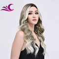 Ombre Ash Blonde Colored Wig Heat Friendly Synthetic Lace Front Women Wigs