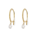 LOZRUNVE Silver 925 Jewelry Elegant Solitaire Diamond Drop Beaded Hoop Earring