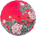 Custom Outdoor Biodegradable  Chinese Printed Silk Parasol Wedding Decoration Bamboo Parasol Umbrella