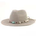 Wholesale Paper Panama Fedora Straw Hat Top Sunblock Beach Straw Fedora Hat for Women Men Outdoor Sun Shade