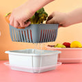 New Creative Multifunctional Double-drain Basket With Lid Kitchen Refrigerator Storage Box Plastic Fruit Storage Basket