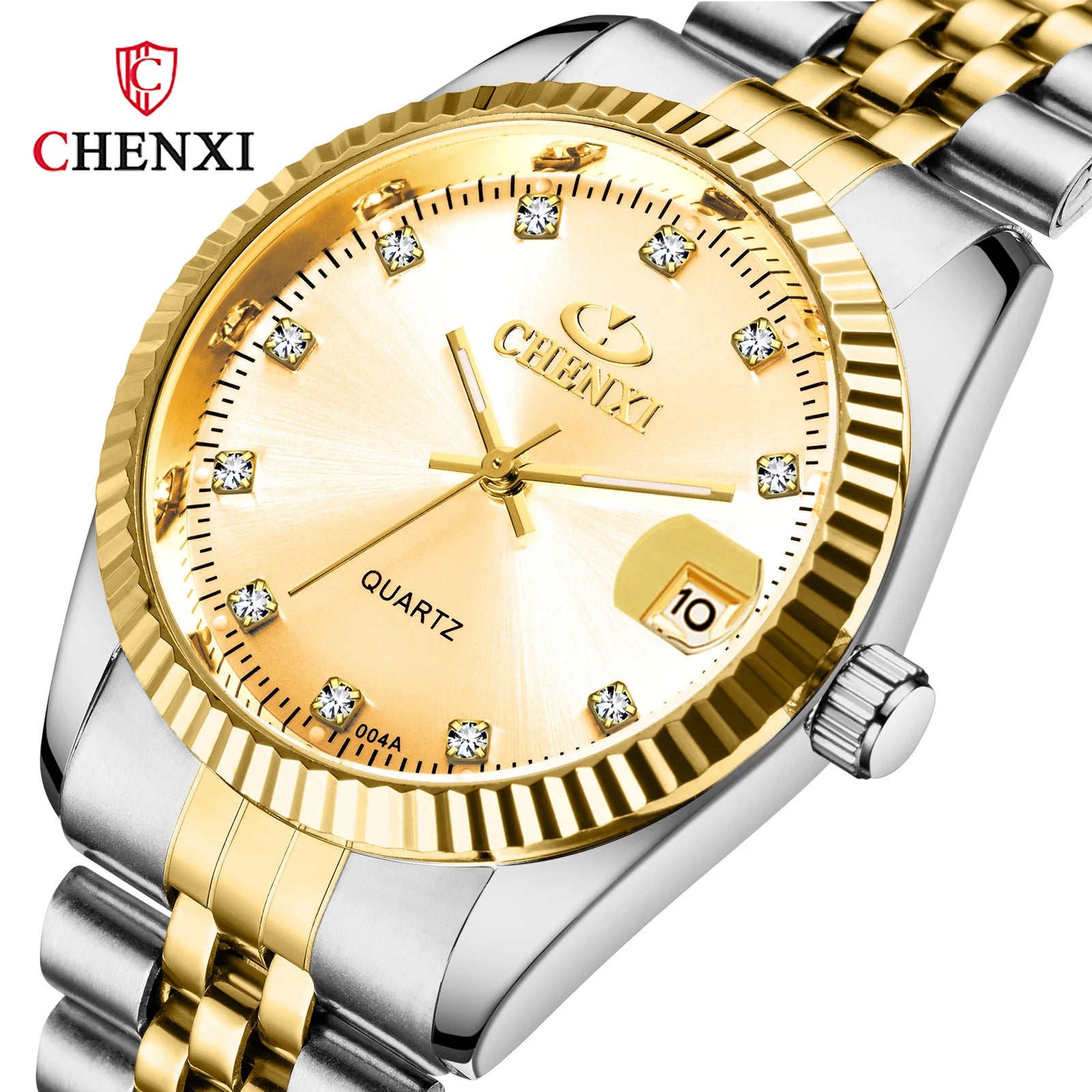 CHENXI 004A Lovers' Couples Top New Luxury Quartz Men and Women Watch Gift Clock Watches Ladies Stainless Wristwatches