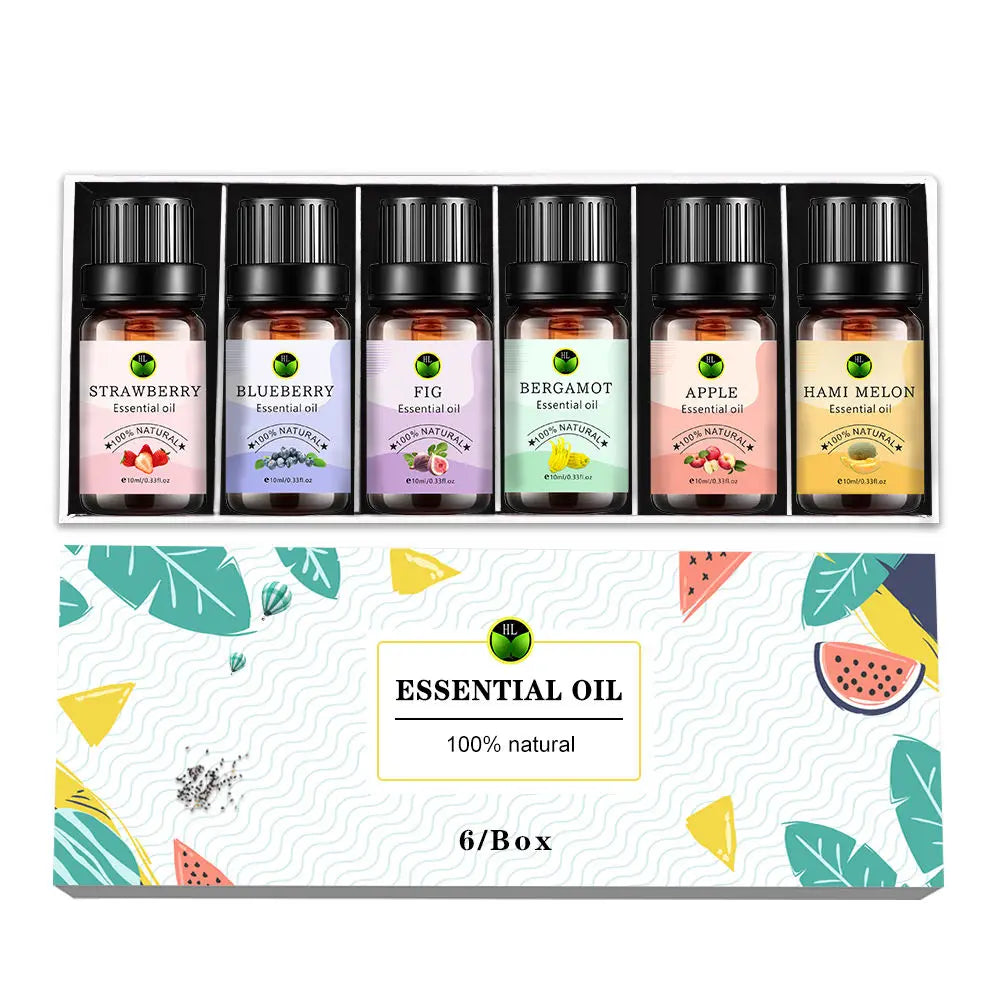 HL- Private Label Essential Oil Set Box 610MLBulk 100 Pure Fruity Scent Aromatherapy Oil for Skin | Therapeutic Grade