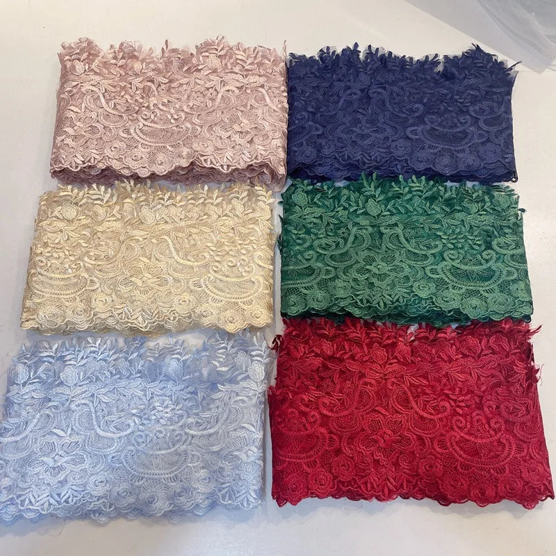 Multicolor Custom Designs Embroidery Flower Lace for Wedding Dress & Bag Accessories White Border Modification Custom Colors