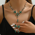 Fashion Trends - European and American Elegant Sparkling Diamond Water Diamond Banquet Bridal Set