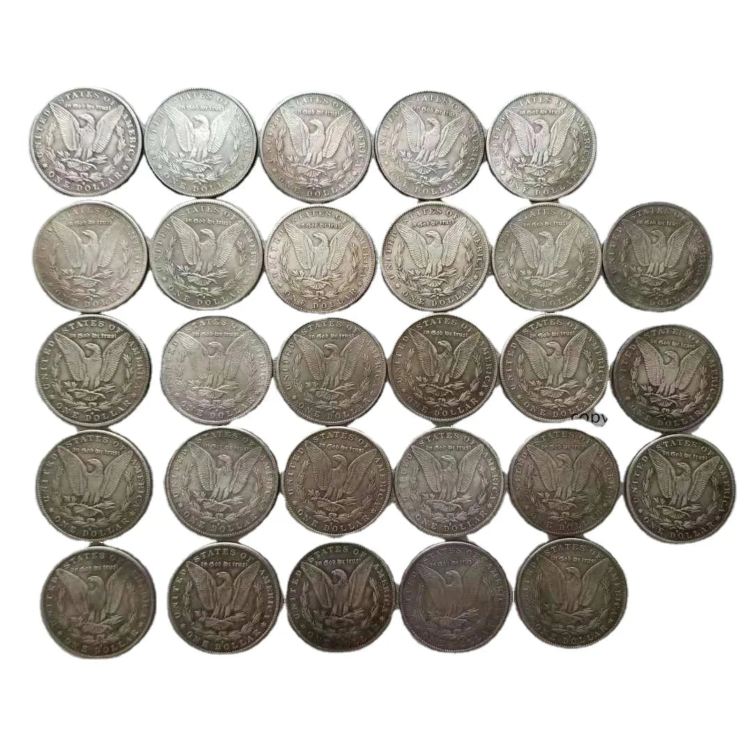 28PCS (1878-1921) P Version Morgan Silver Plated Replica Decorative Commemorative Coins