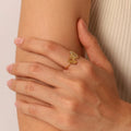 Wholesale Stainless Steel Jewelry Trendy Vintage Butterfly Rings 18k Gold Plated Rings Adjustable Ring For Women