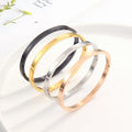 MECYLIFE Fashion Jewelry Stainless Steel Women's 4MM Custom Engraving Bangle Bracelets for WOMEN