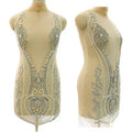 Keering New Arrivals Large Size Diamond Crystal Stones Panel Dress Fabric Applique for Dress Patterns Design WDP-390