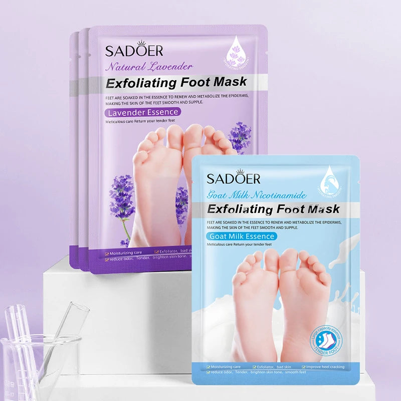Private Label Nourishing Lavender Milk Exfoliating Foot Mask Effective Natural Foot Peel Mask Hydrating Peeling Foot Mask Sheet