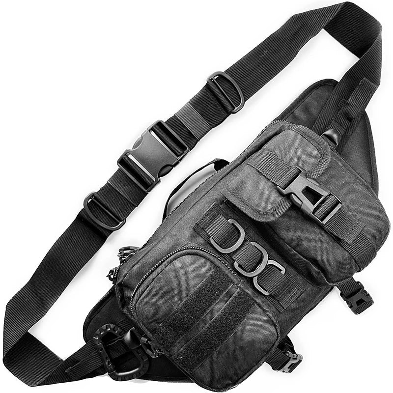 Tactical MOLLE Sling Waist Pack Bag Heavy Duty 600D Oxford Waterproof Crossbody Fanny Pack for Outdoor Hiking Camping Fishing