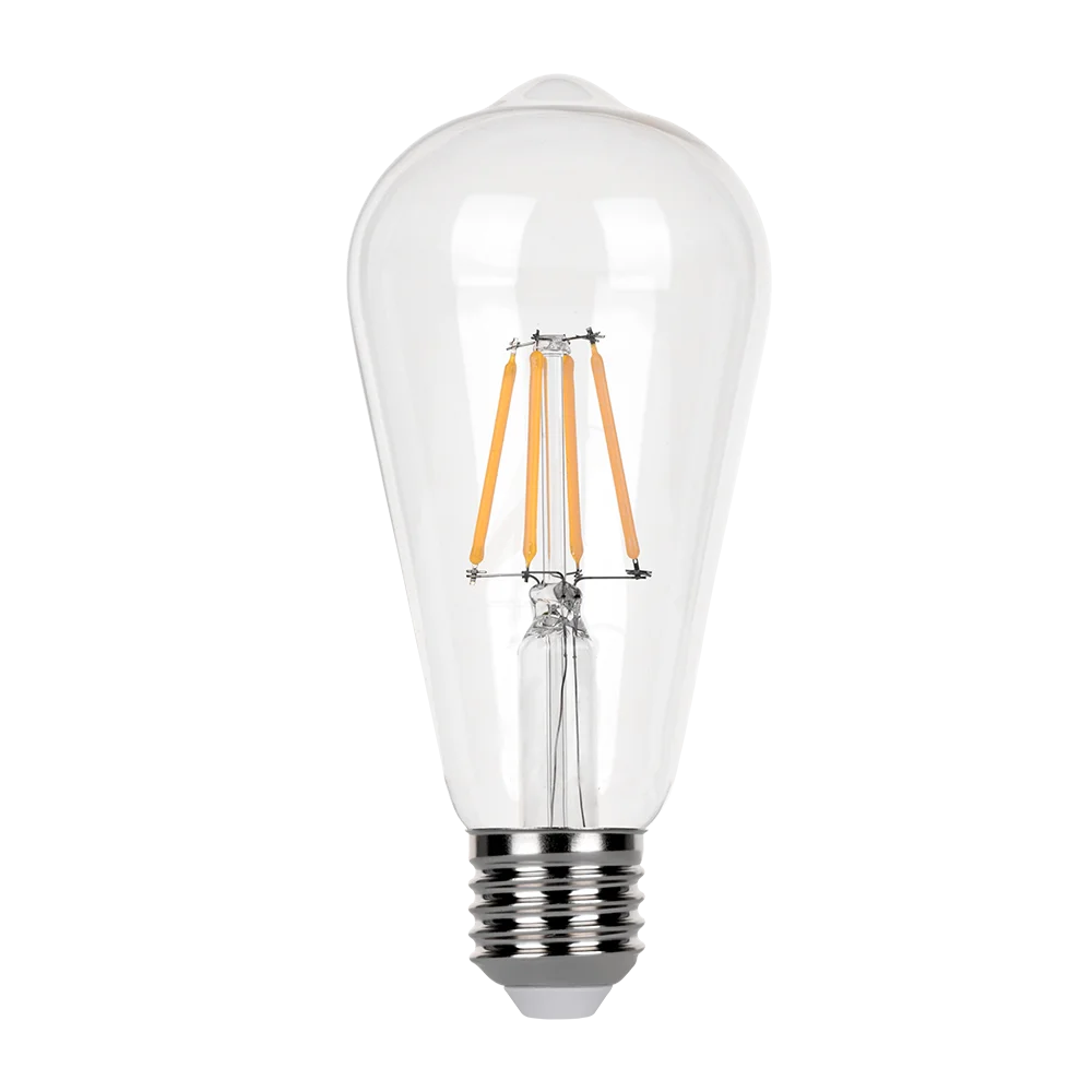 In Stock ST64 E27 Led Bulbs Price Cheap Amber Clear 6w 630lm 2700k Flicker Free Led Light Bulbs for Home
