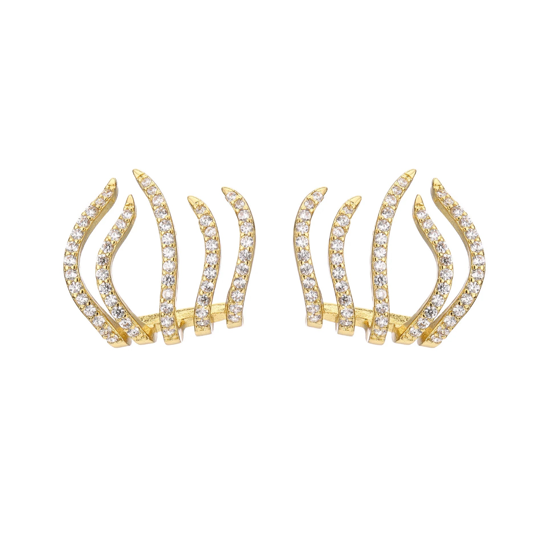 AA00961 Fashion Cubic Zircon Earrings Five Claw Stud Earrings