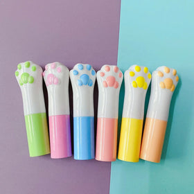 LZ Pack 100pcs Cartoon Multri Colors PP Round 4g Custom Lip Balm Tubes Cat Paw Empty Lip Balm Container